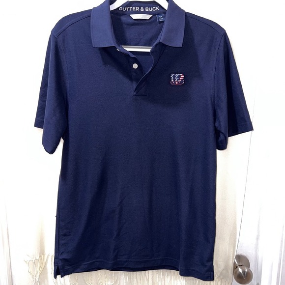 Cutter & Buck Bengals Polo Shirt Patriotic Logo Short Sleeve Golf Casual‎ S - Picture 1 of 8